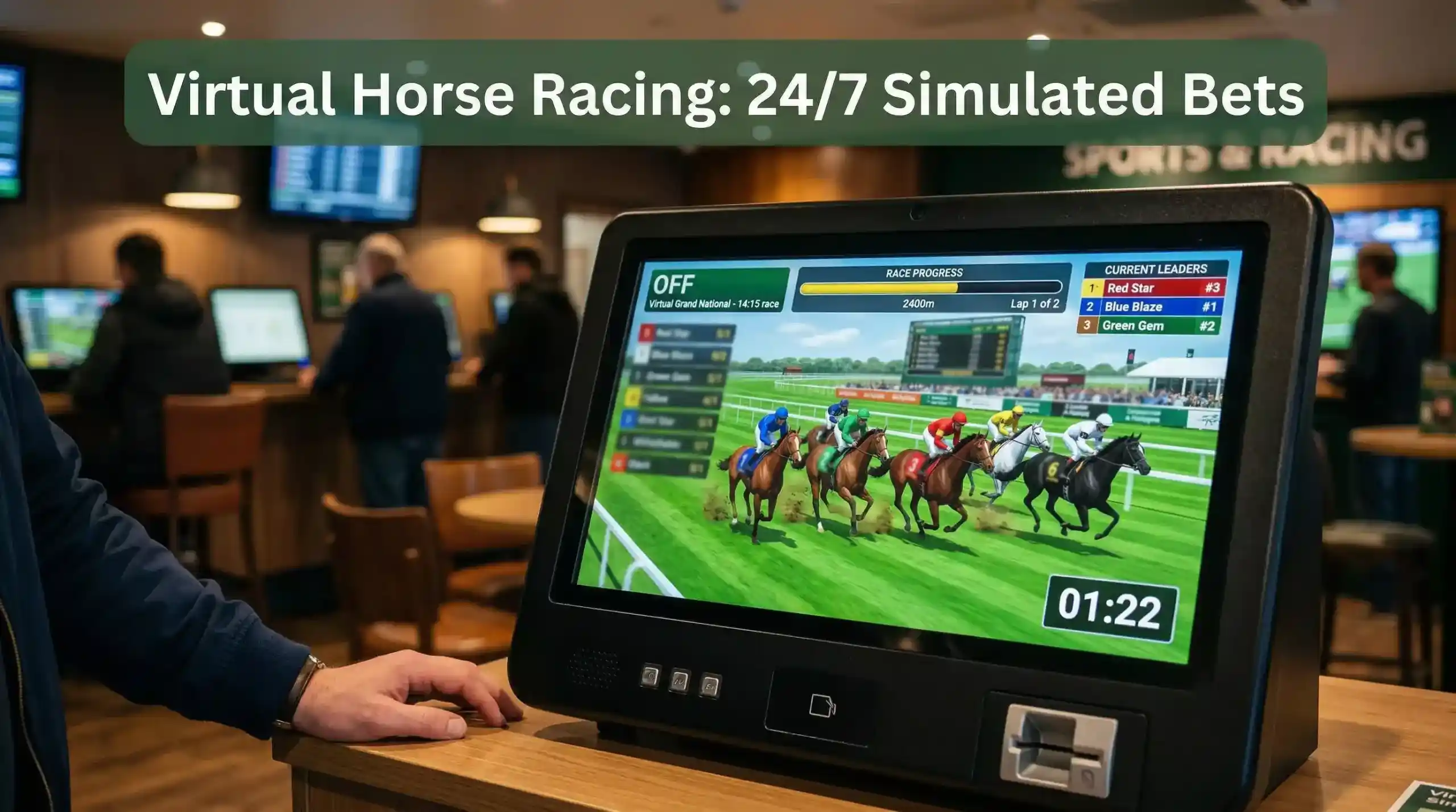Virtual horse racing simulation on a self-service betting terminal